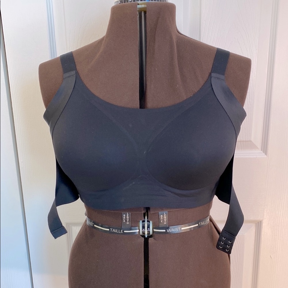 4 for $25 - Sports Bra Light Support, Seamless, Bra-within-a-bra, Black 2X Plus